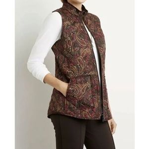 NWOT J.Jill Heritage Quilted Paisley Puffer Vest
